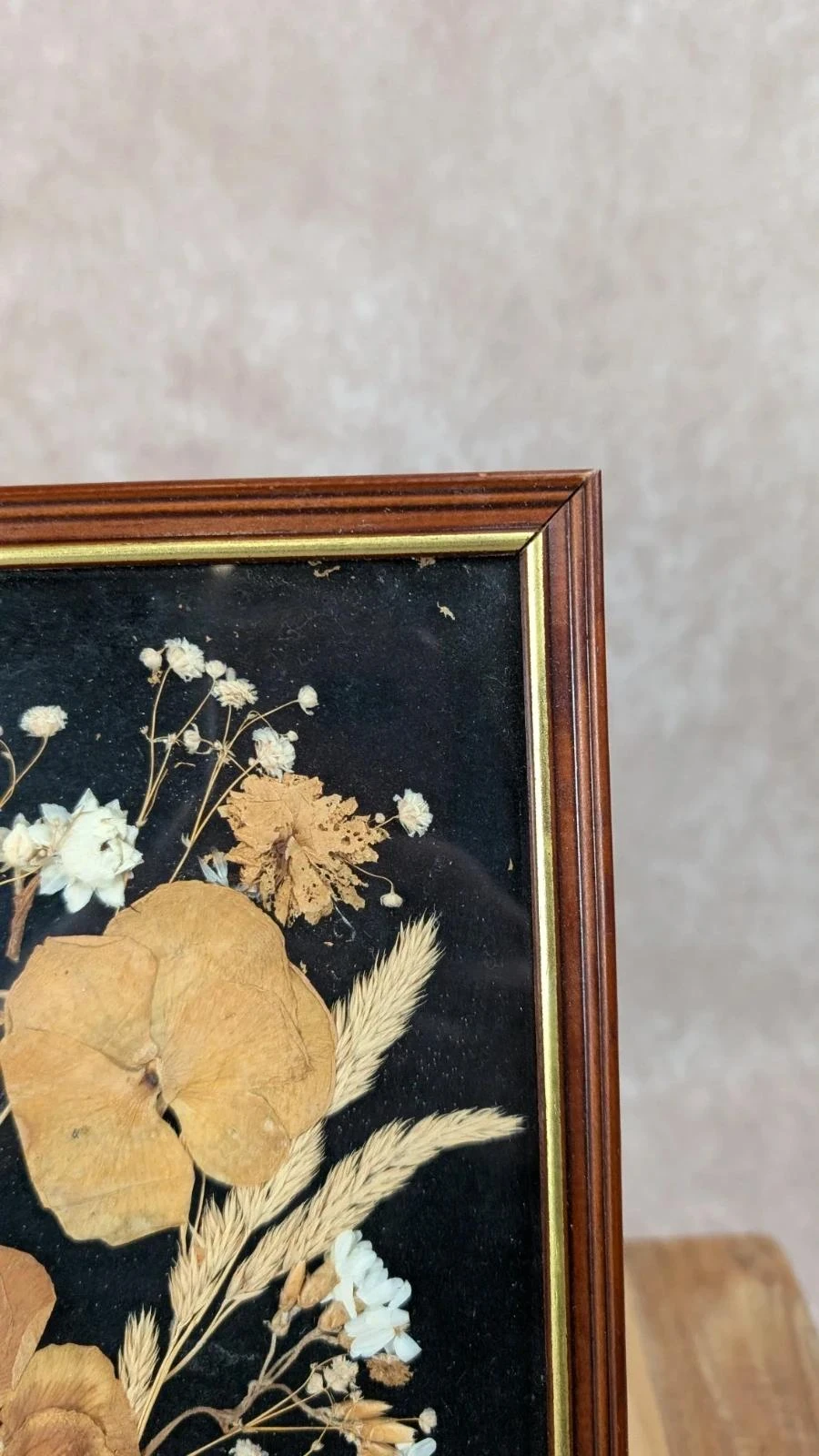 Marco vintage de flores secas bajo vidrio – photo 4